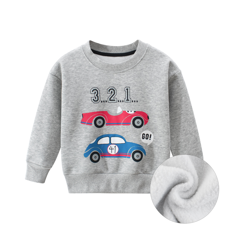 

Hoodies Children Kids Sweatshirts Baby Girls Boys Children's Autumn Cotton Spring Gray Print Cartoon Car Toddler Long Sleeves, 2935 gray