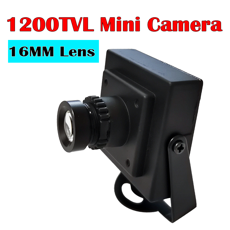 

1200TVL CMOS Color wired mini box camera 16mm lens micro cvbs CCTV Analog Security Camera with Metal Body
