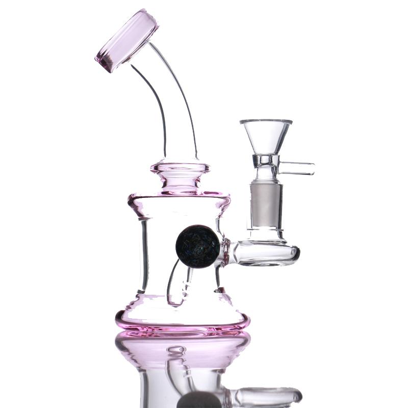 

6.7" Glass Water Hookah Colorful Bongs Heady Mini Pipe Dab Rigs Small Bubbler Beaker Bong oil rig