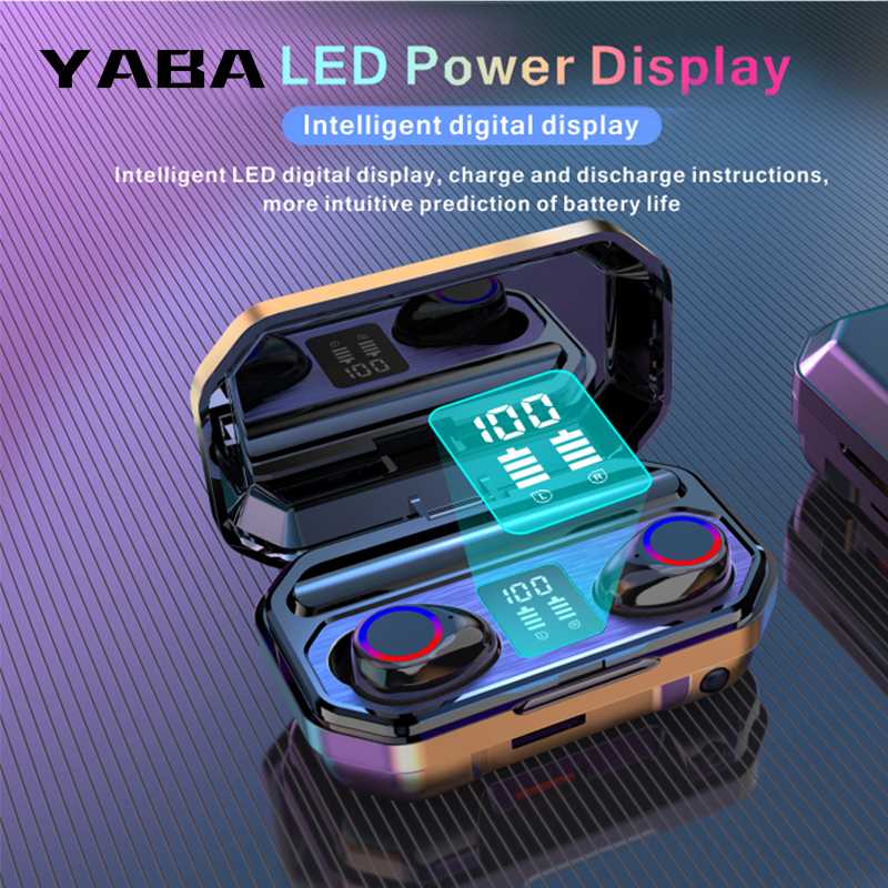 

YABA 3500mAh Bluetooth Wireless Headphones Touch Control LED With Microphone Sport Waterproof Headsets Earphone