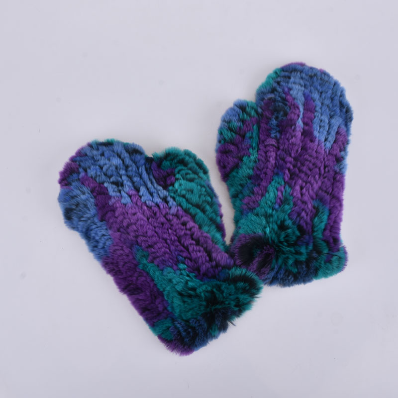 

Fashion Girl Natural Real Rex Fur Gloves Good Elastic Knitted Rex Fur Mittens Lady Real Gloves