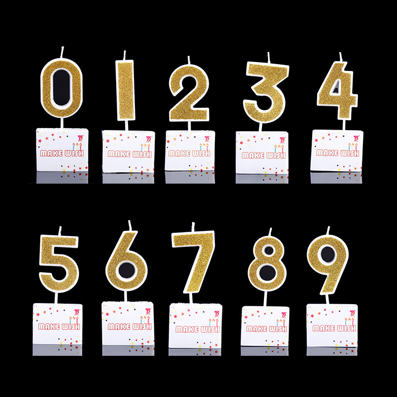 

1pc Gold/Red Number 0-9 Birthday Candles Cake Decoration Baby Shower Kids Birthday Party Decoration Cake Accessories