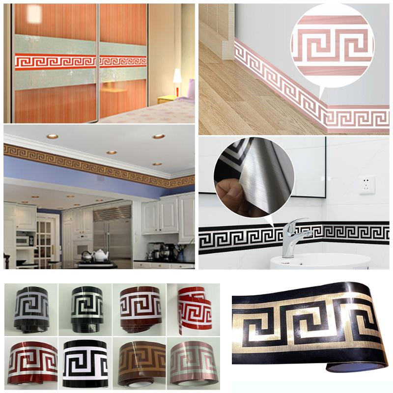 

Funlife10*200cm Waist Lines Wall Border Stickers Waterproof Self Adhesive Wall sticker for Living Room Bathroom Home Decoration