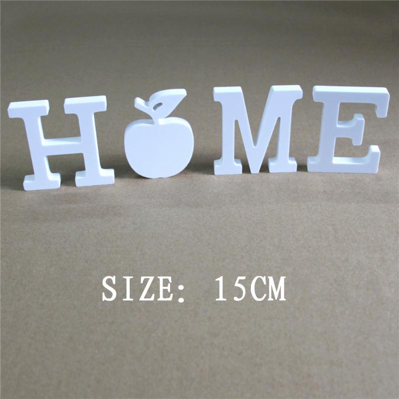 

Free standing 15 CM artificial wood white letters artificial Wooden letter used for marking the name of wedding home decoration
