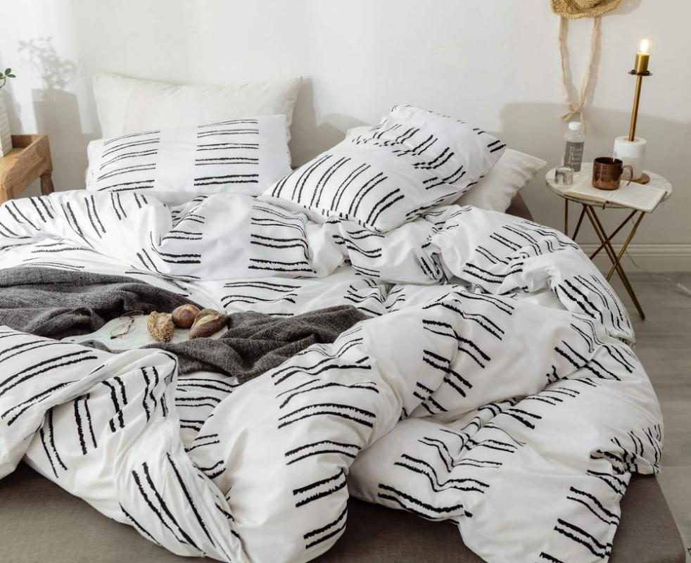 

White bedding set  double queen king duvet cover sets microfiber bed linen hotel quilt cover set, 8669