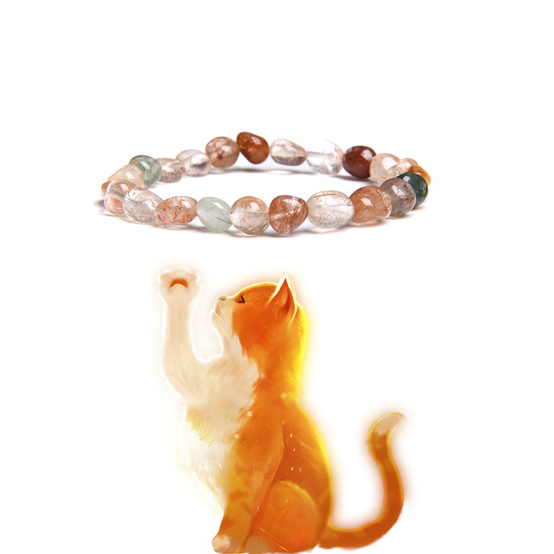 

Women lucky oval Quartz beaded bracelet Natural freeform pebble Quartz crystal stone beads bracelet gifts for women ladies girl