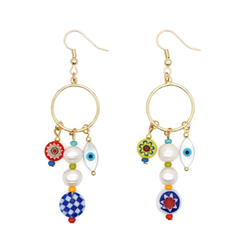 

Go2boho Earring Women Evil Eye Earrings Dangle Fashion Jewelry Danglers Aretes Freshwater Pearl Bijoux Femme Drop 2020 New Boho