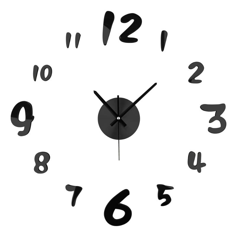 

New Wall Clock Moden Design In Wall Clocks 3D Diy Acrylic Mirror Stickers Living Room Quartz Needle Europe Horloge Watch Clocks