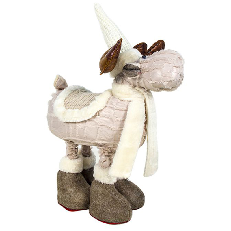 

Christmas Plush Reindeer Doll Ornament with Legs Stuffed Animal Toy Holiday Figurines Gift-White