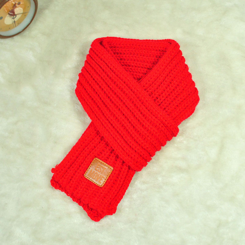 

Fashion Children Knitted Scarf Solid Color Thicken Winter Keep Warm Kids Boys Girls Neck Scarves UND Sale