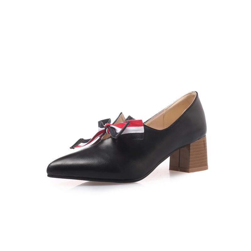 

Big Size Single shoes decorated with pointed bow ladies high heels women shoes woman pumps, Beige