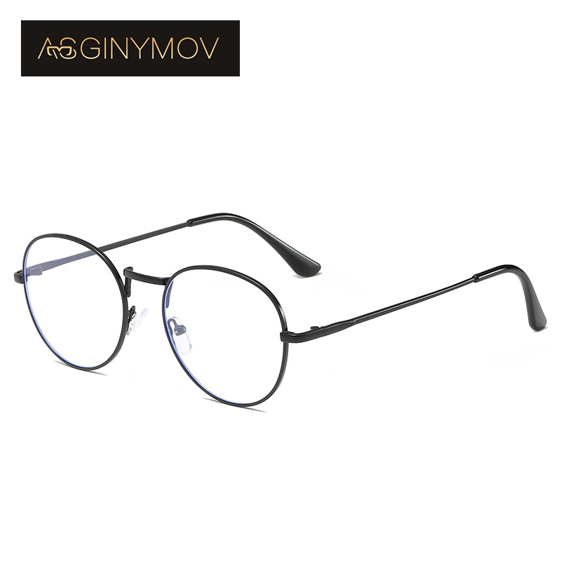 

AS GINYMOV Round Vintage Metal Reading Glasses Frame Anti Blue Light Optical Myopia Spectacle Frame Men Women Fashion Eyewear