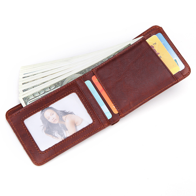

Men Wallet Genuine Leather Business Bank Card Case Male ID Card Holder High Quality Multi Coin Purse New, Yellow brown