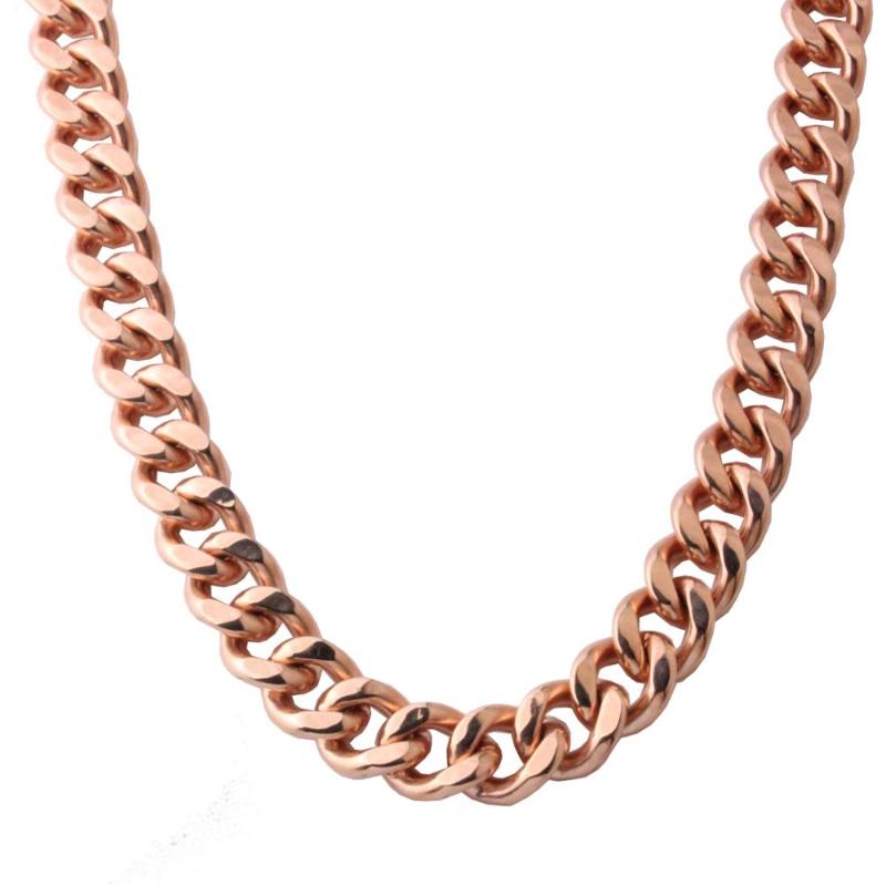 

13/15mm Stainless Steel Curb Cuban Link Chain Hip Hop Punk Heavy Rose Gold Cuban Necklace Or Bracelet For Men Women 7-40inch