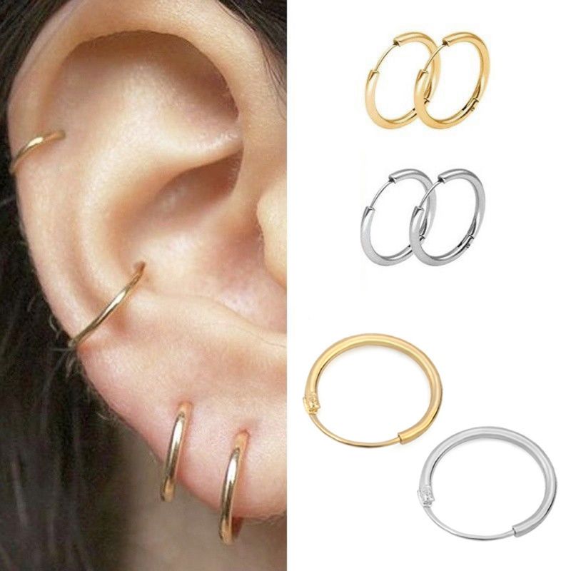 

3 Pairs 3 Sizes Minimalism Simple Round Circle Earrings Hoop Earrings Small Ear Studs for Women Girls Fashion Jewelry