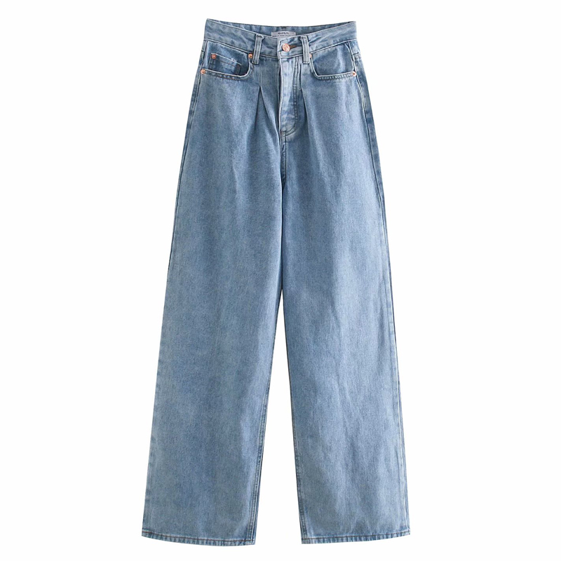 

Novalya Wide Leg Jeans Women Fashion Casual High Waisted Denim Pants Women Elegant Button Full Length Jeans Female Ladies HV, Msdja1511