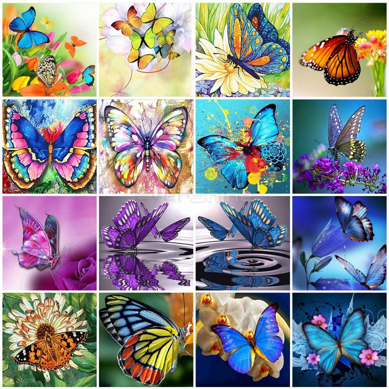 

EverShine New Arrivals Diamond Painting Full Square Butterfly Cross Stitch Diamond Embroidery Animals Wall Decor Hobby Gift