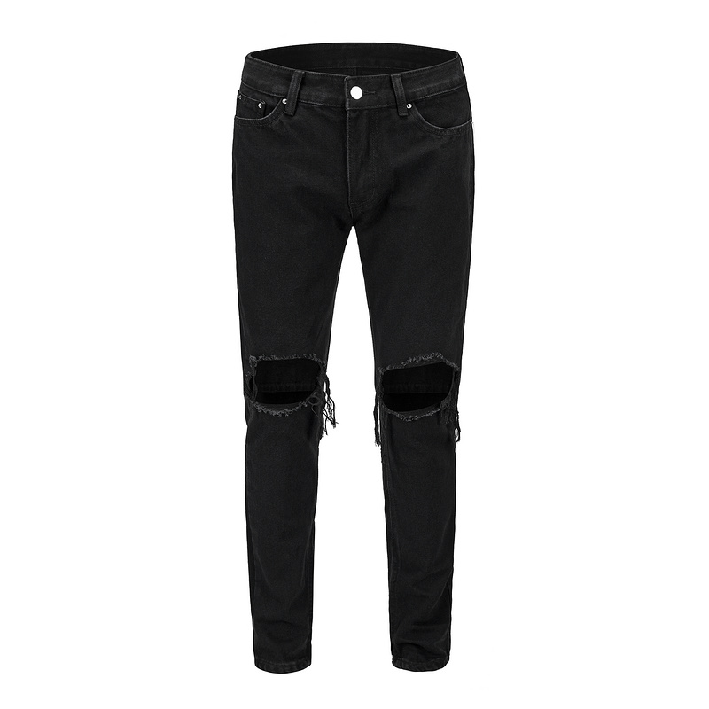 

Vintage Black Skinny Fit Biker Distressing Stretch Denim Joggers Distressing Skinny Drawstring Biker Jeans streetwear pants