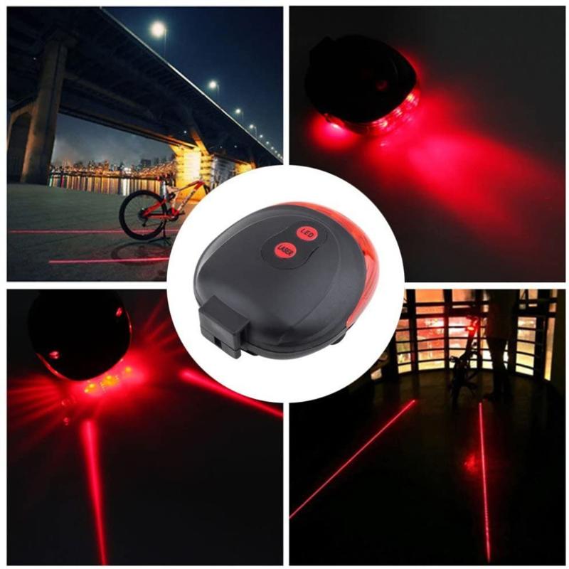 

Ultra Bright Bicycle Tail Light Laser Light Waterproof Safety Warning Line Rear Red LED Back Lamp