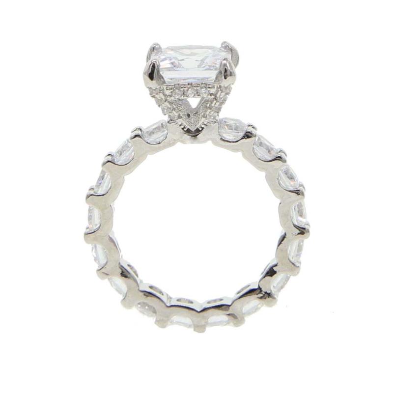 

high quality Iced out bling 5A heart princess CZ eternity band cubic zirconia wedding engagement ring for women Wedding Jewelry
