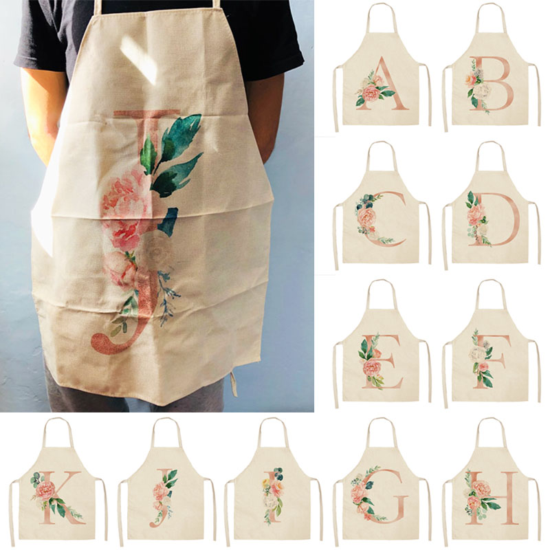 

Aprons 1Pcs Kitchen Cooking Apron Cute Printed Home Sleeveless Cotton Linen For Men Women Baking Accessories 55*68cm