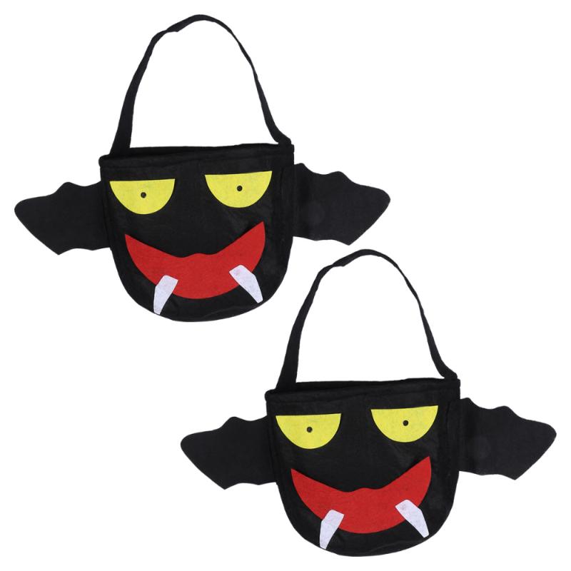 

2pcs Bags Delicate Candy Non-woven Cute Durable Cartoon Pouchs for Indoor Chilren Kids Outdoor Costume Halloween