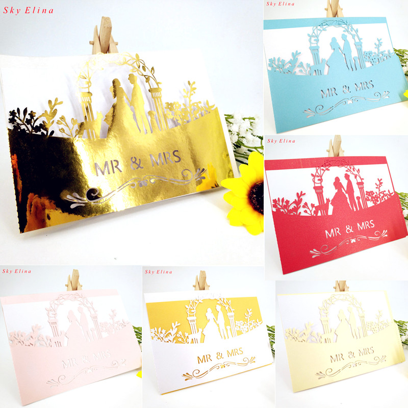 

Laser Cut Wedding Invitations Card Mr. & Mrs. Style 10(30)Pcs Party Birthday Supplies Name Cards Wedding Favors And Gifts 5Z