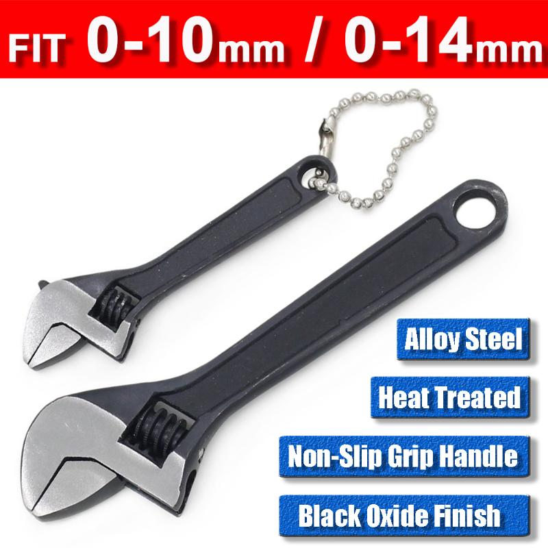 

Professional With 14mm Opening Small Hand Tools Adjustable Spanner/Wrench Black Oxide finish 4" For Repair Mini Alloy Steel