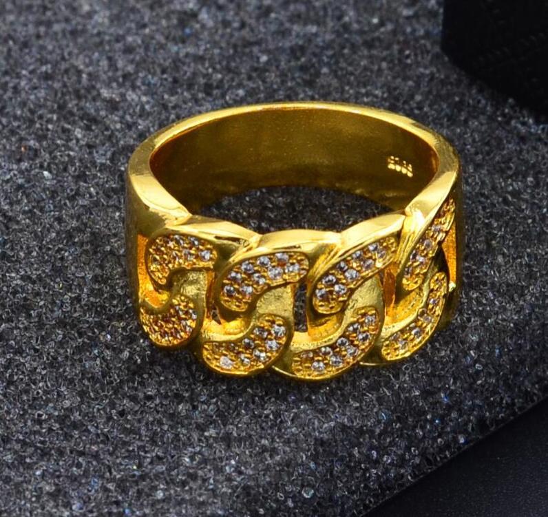 

Hip Hop Rock Rap Iced Out Bling Gold Rhinestone Crystal Hollow Rings Men Women Punk Style Rappers Ring Stainless Steel High-qual