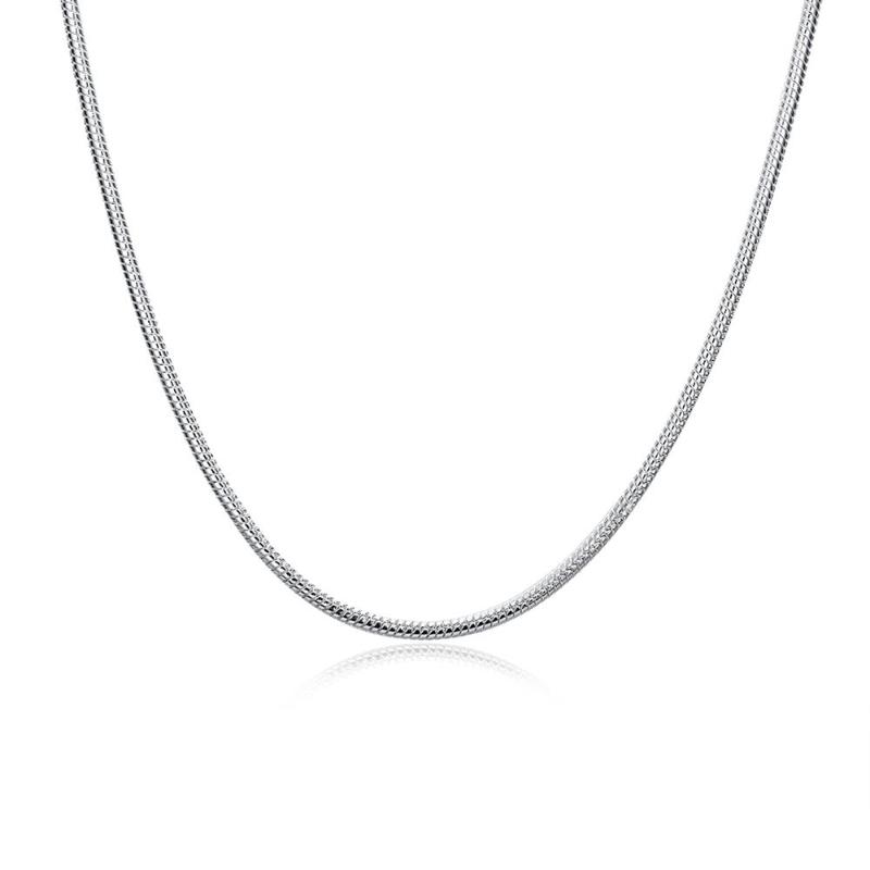 

100% Solid Stainless Steel Necklace 2 mm Width Snake Chain 18'' - 28'' Inches Fashion Jewelry for Men/Women