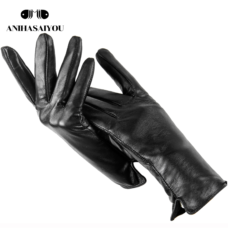 

Simple leather gloves women,genuine women's leather gloves,sheepskin women's gloves,High grade warm mittens winter - 707
