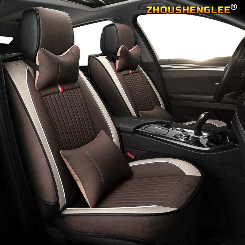 

ZHOUSHENGLEE flax car seat covers for all models c4 c5 c3 C6 Elysee Xsara C- Picasso auto seat cover cars accessor