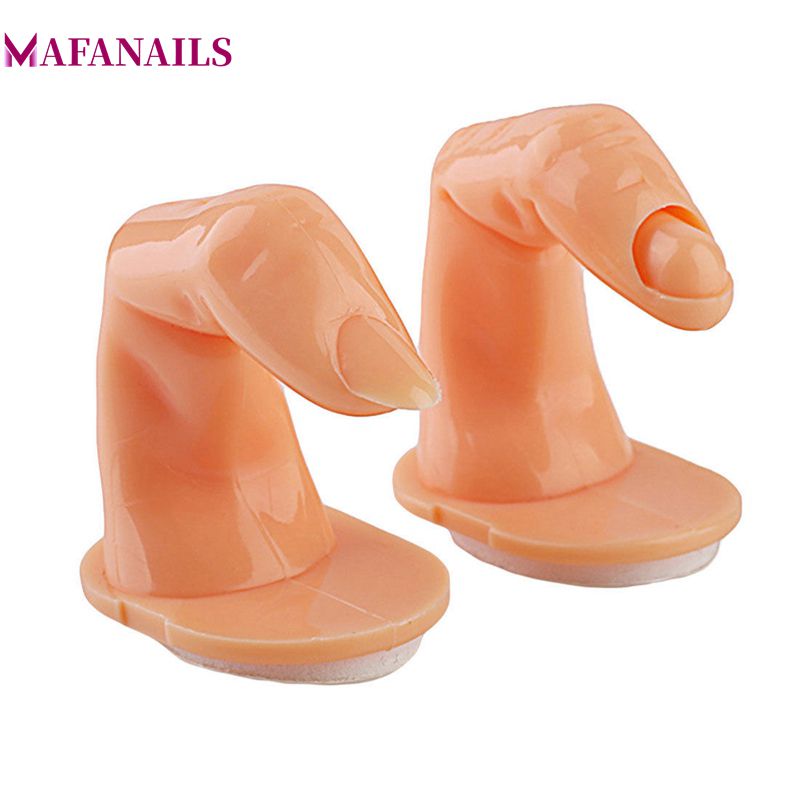 

Professional 2pcs/Lot Practice Finger Model A | B Type Stand Display Tool Fake Finger for Nail Art Training TMB-03
