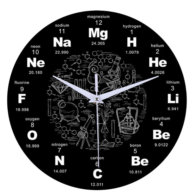 

12 Inch Silent Bedroom Home Science Elements Gift Acrylic Wall Clock