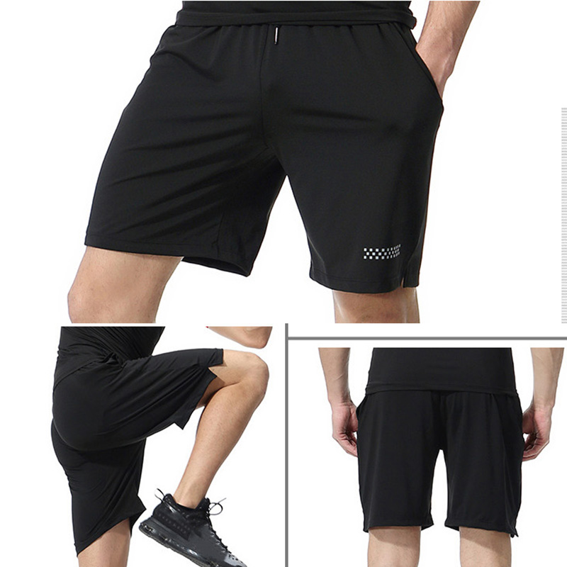 

Sport Shorts Men Running Shorts Jogging Walking Training Gym Short Pants Quick Drying Zipper Pockets Drawstring, Black