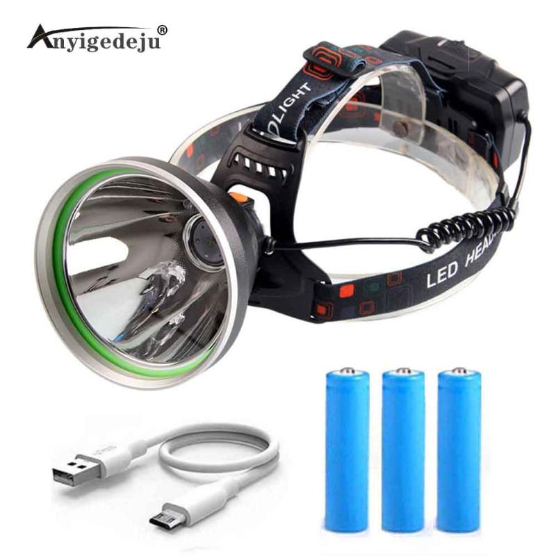 

B10 XHP 50 LED Headlamp 3-Mode 8000LM Headlight Micro USB Rechargeable Head Torch Camping Hunting Power Bank 18650
