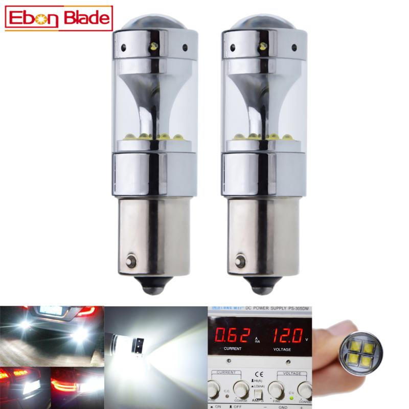 

2pcs P21W 1156 BA15S S25 led bulb car lights auto turn signal brake reverse light R5W 60w 12v automobiles lamp White Amber Red, As pic