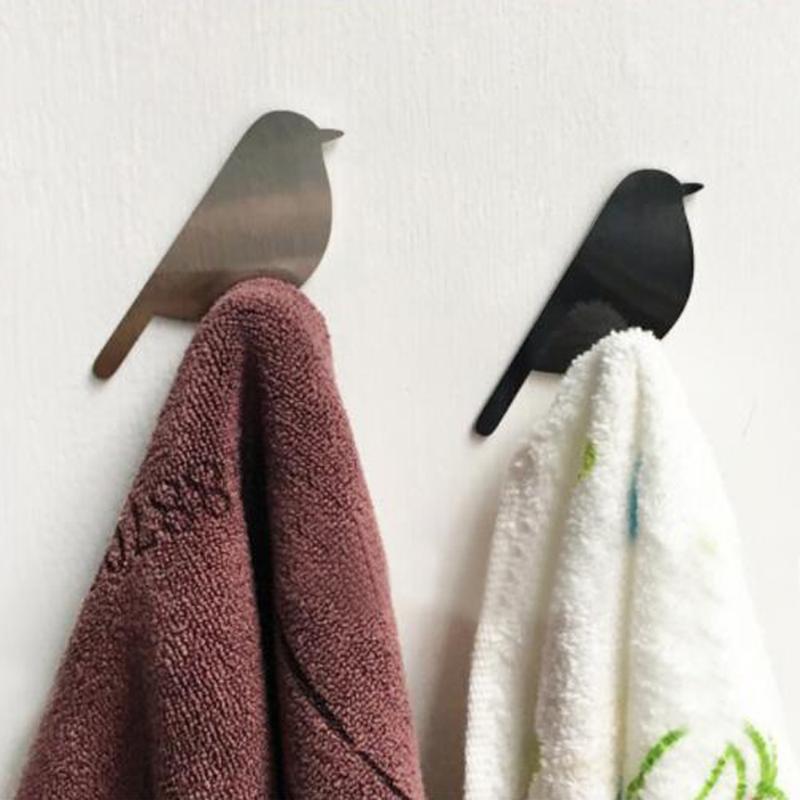 

2Pcs/Set Traceless Bird Shaped Refrigerator Hook Key Hook Nordic Wall Hanger Style Vintage Free Punching Kitchen Accessories