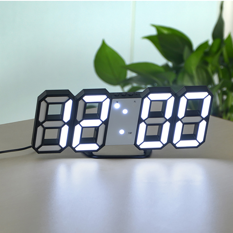 

Snooze USB LED 3D Display Desk Clock Digital Table Clock Brief Home Decoration Electronic Desk USB Charge Reloj De Pared