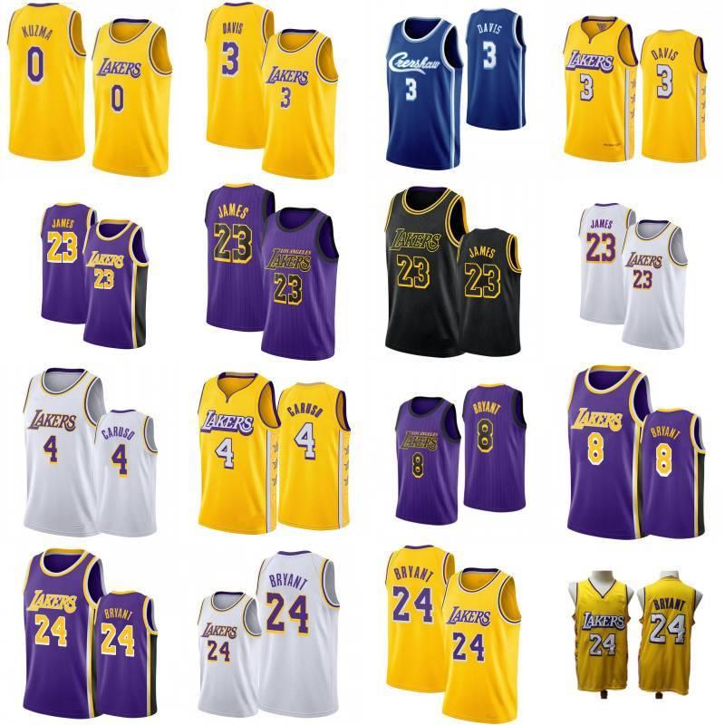 

LeBron 23 James Kyle 0 Kuzma Stitched Anthony 3 Davis City Yellow Purple White City Basketball Jersey S- 05, Black