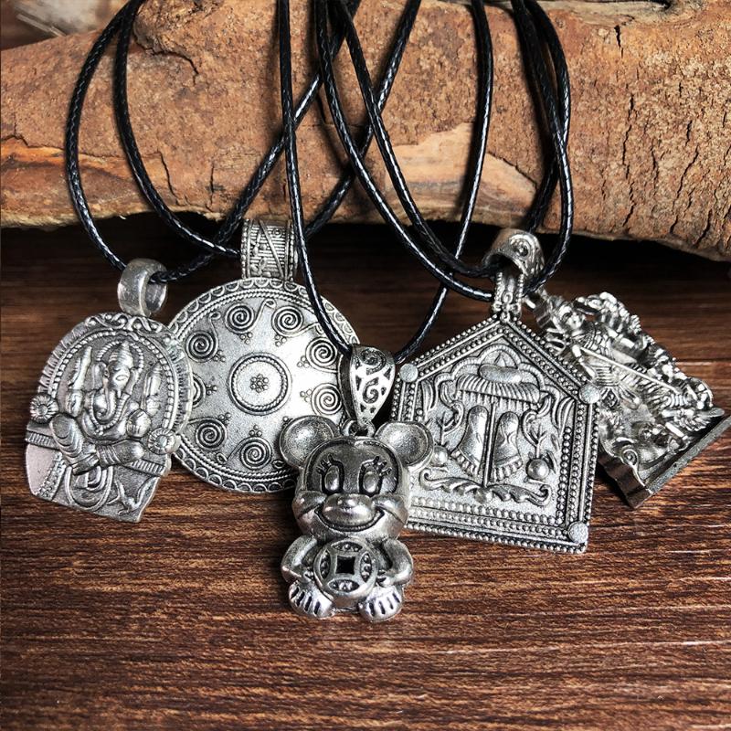 

New Vintage Pendants & Necklaces Leather Cord Pendants Necklace Women