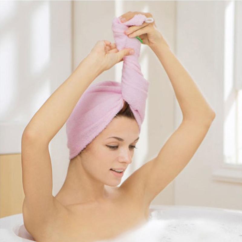 

2pcs bath hat Microfiber Towel Quick Dry Hair Magic Drying Turban Wrap Hat Caps Bathing d91030