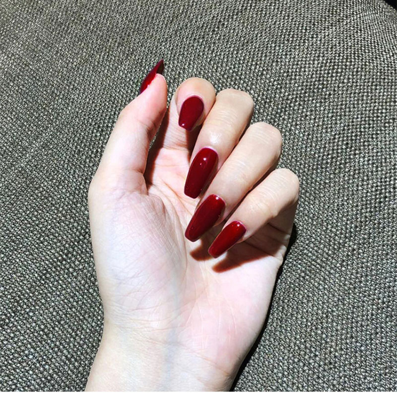 

Nusx Fasion Nails Extra Long Nails for Girls Women Fake Art Solid Color Nail with Liquid Adhesive Resin nail supplies, Jp309-y22-b3