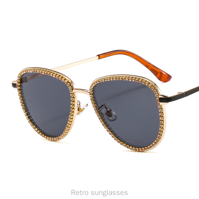 

Luxury Diamond Sunglasses Women 2020 New Fashion pilot Gradient Round Sun Glasses Female Shining Shades FML