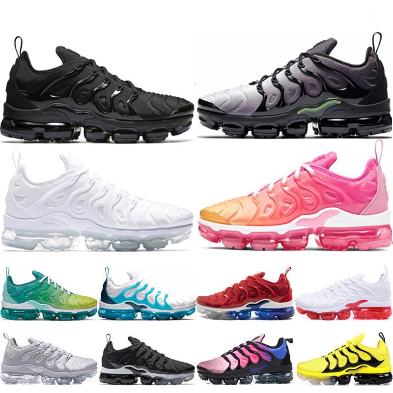 

2020 New TN Plus cushion men women running shoes tn plus Triple Black White Bumblebee Cool Grey Be True Psychic Pink sport sneakers 36-45