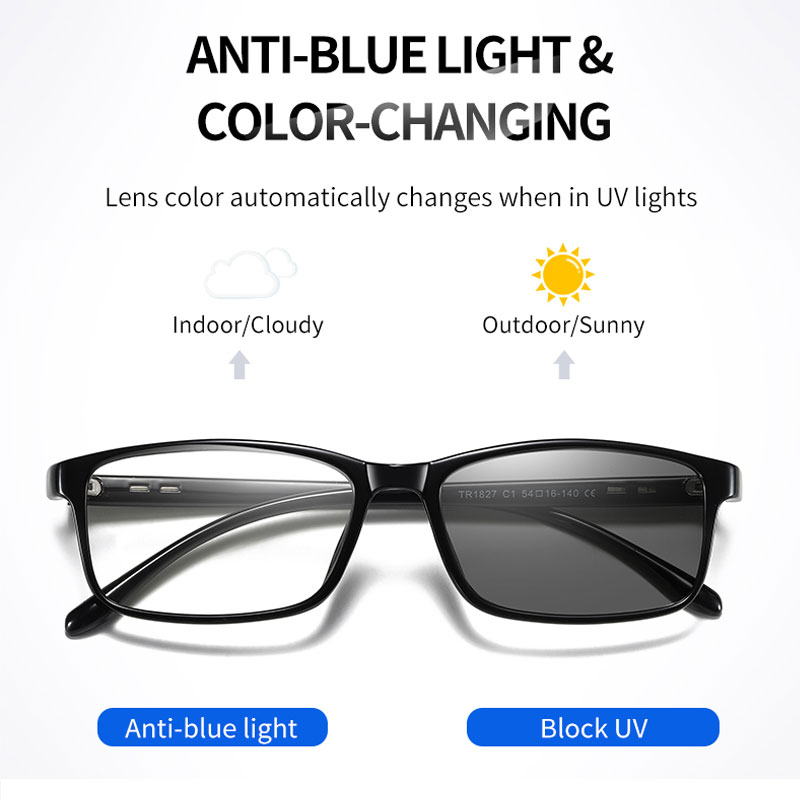 

2020 Men Blue Light Blocking Glasses Women TR Photochromic Sunglasses Outdoor Eyewear Computer Glasses Anti Blue Ray Lenses