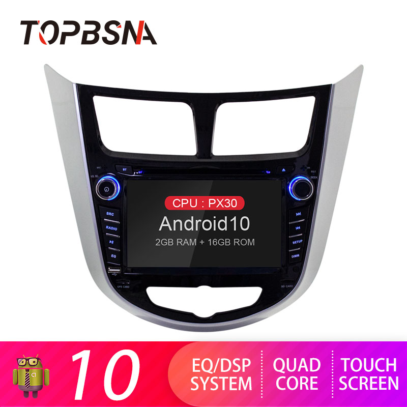 

TOPBSNA Android 10 Car Multimedia Player For Solaris accent Verna i25 GPS Navigation 1 Din Car Radio Video Stereo Audio