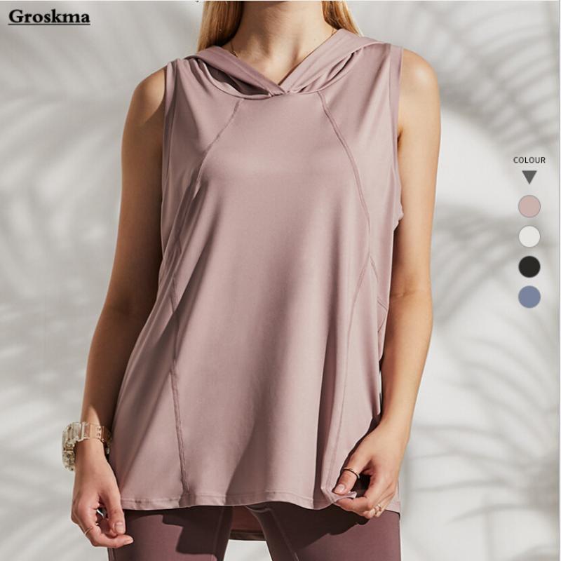 

Professional yoga tank top women quick dry fitness gym sleeveless shirt thin outdoor sportswear tops clothing hooded vest, White