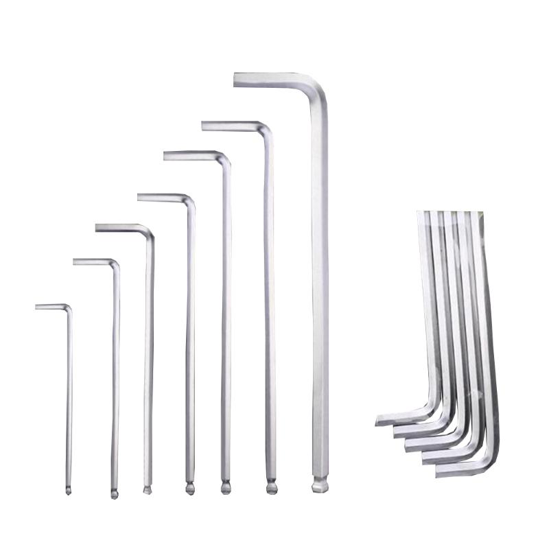 

High-Quality Hardware Tools Single L-Shaped Spherical End Rod 5mm Silver Allen Key