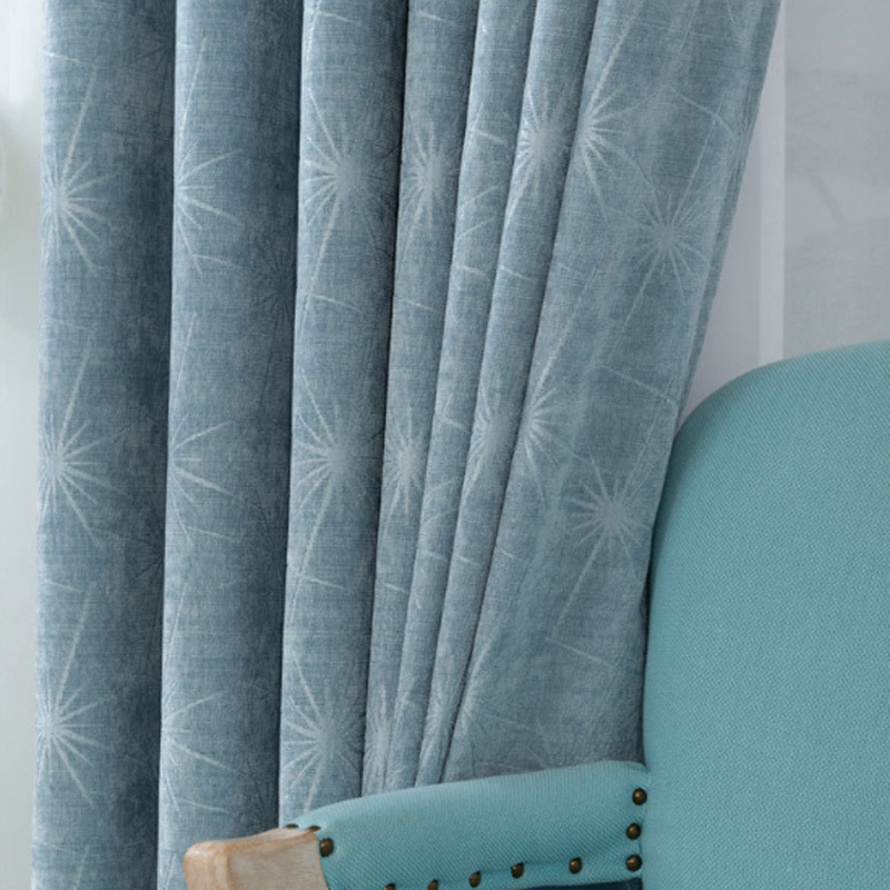 

Thick Cashmere Jacquard Stitching Nordic Modern Minimalist Full Light-Shielding Curtains for Living Room Bedroom Sheer Curtains, Curtain 3